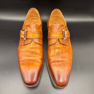 Magnanni Men's Shoes Dress Buckle‎ Leather Made in Spain Brown Size 8